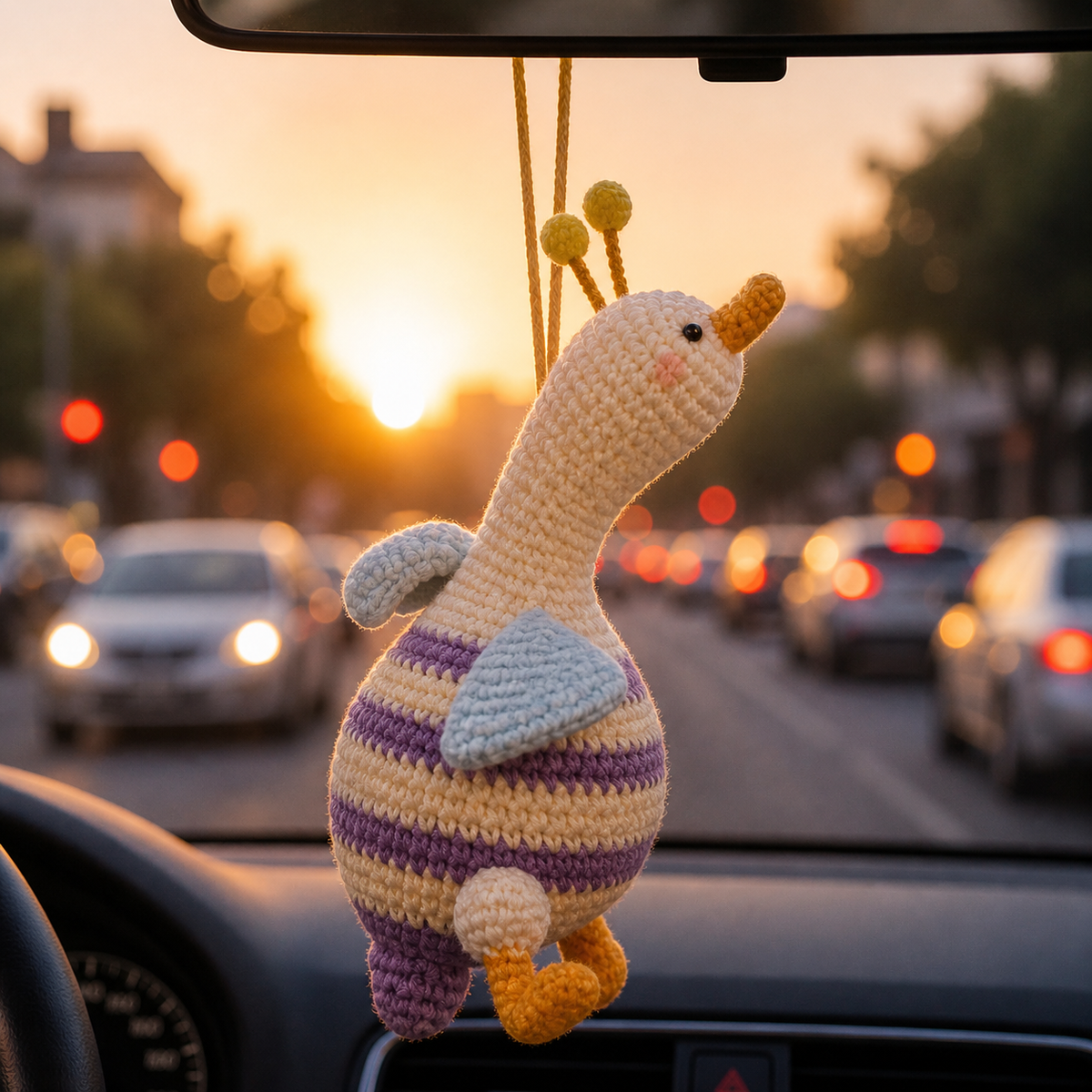 Crochet Car Hanging – Sea & Animal Friends Rearview Mirror Charm