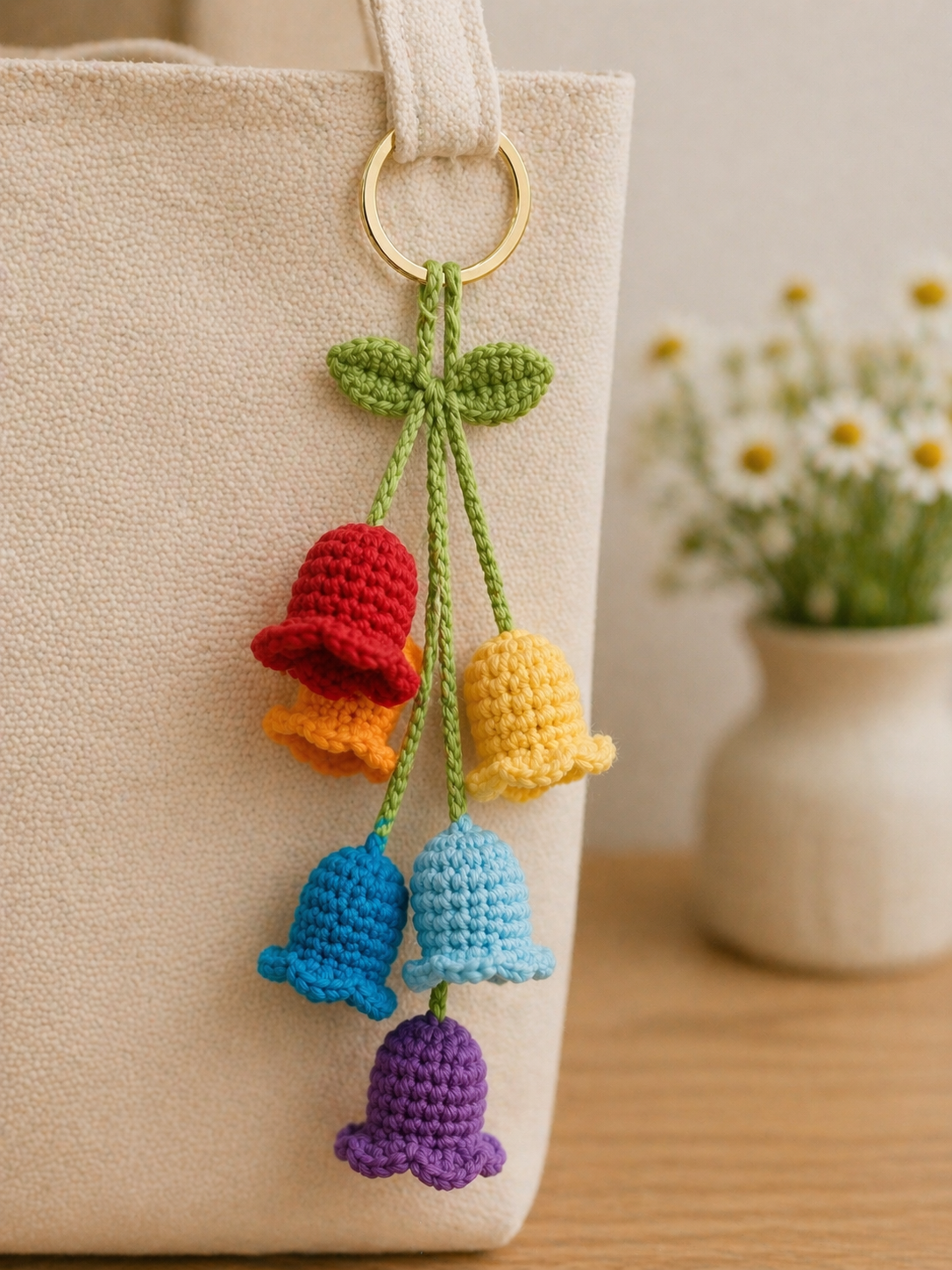 Crochet Flower Keychain – Garden Blooms