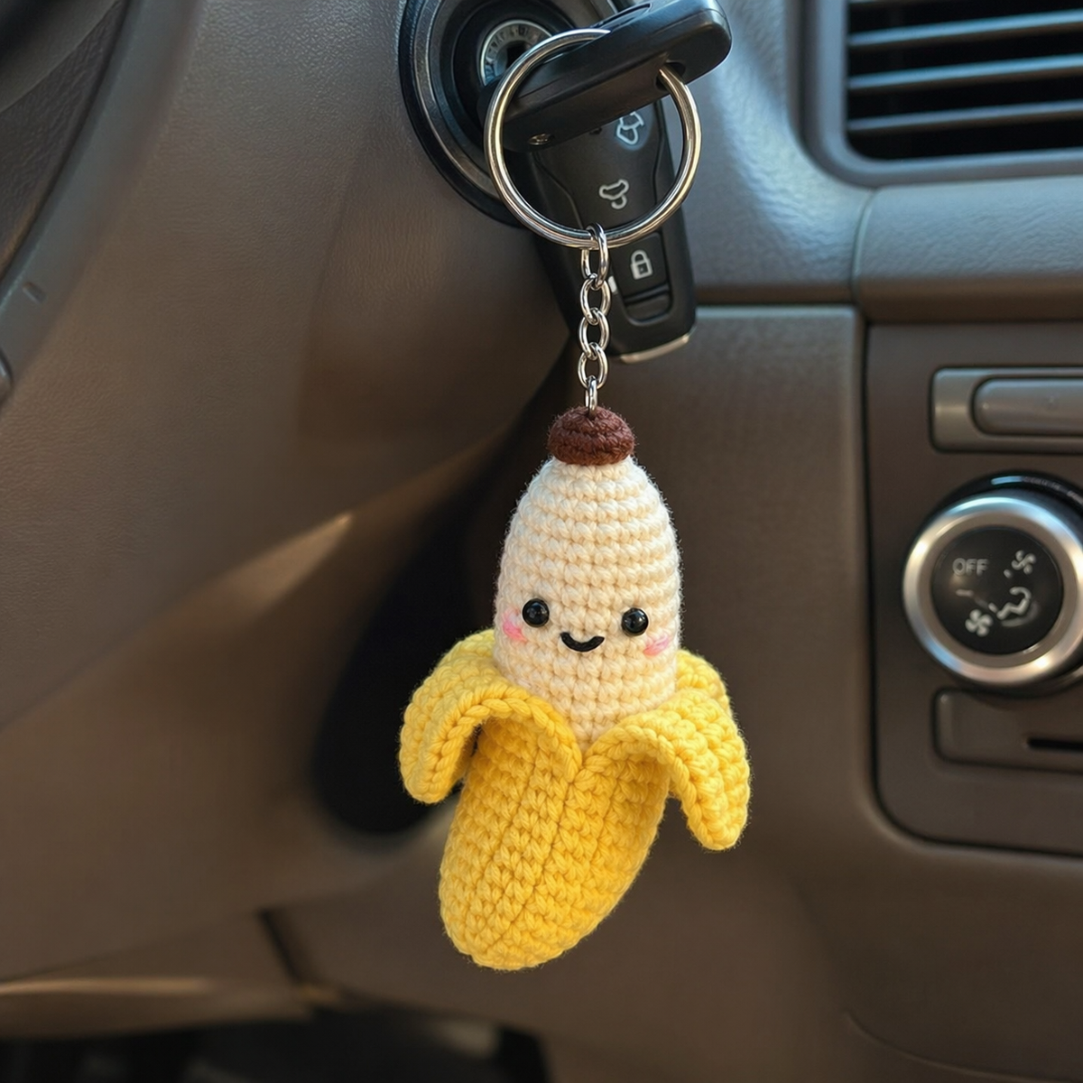 Crochet Keychain – Peeled Chick, Banana, Frog Duckling & Goose