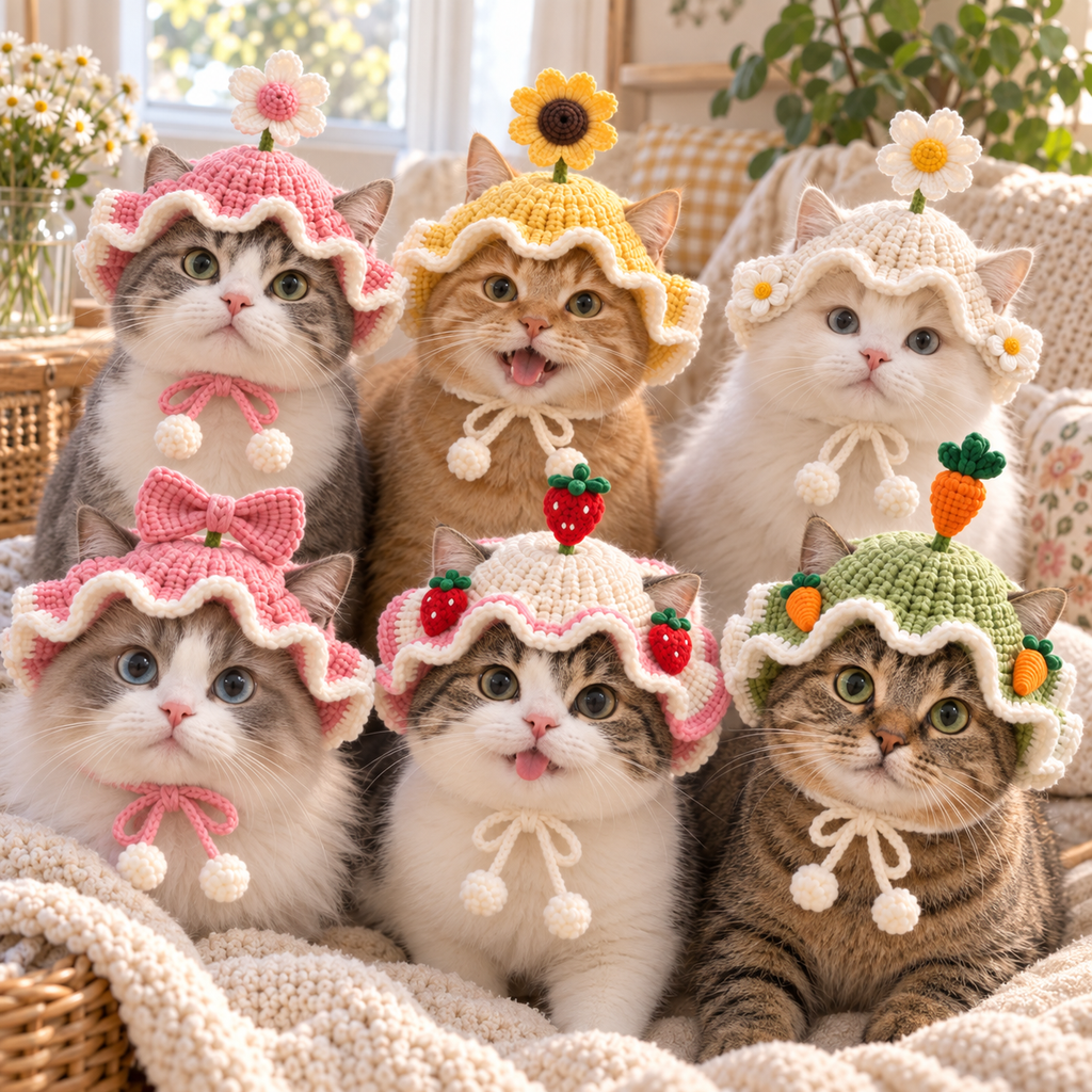 Crochet Pet Gift Set – Mix & Match Hat & Collar