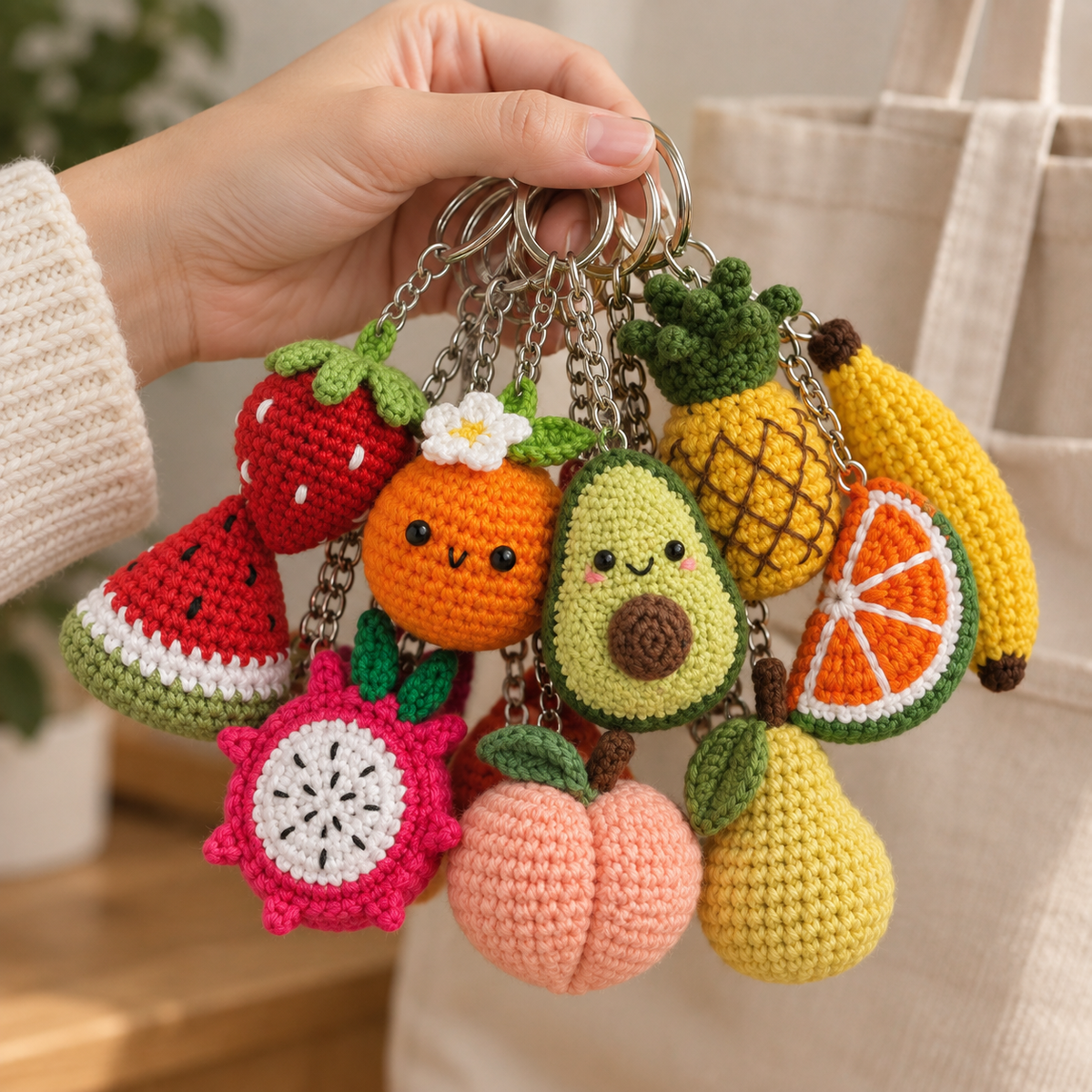 Crochet Fruit Keychain – Fruit Friends