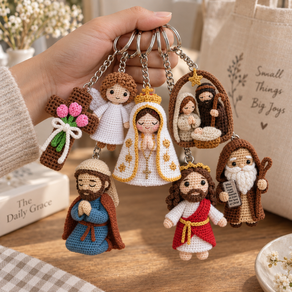 Crochet Keychain – Faith & Sacred Figures