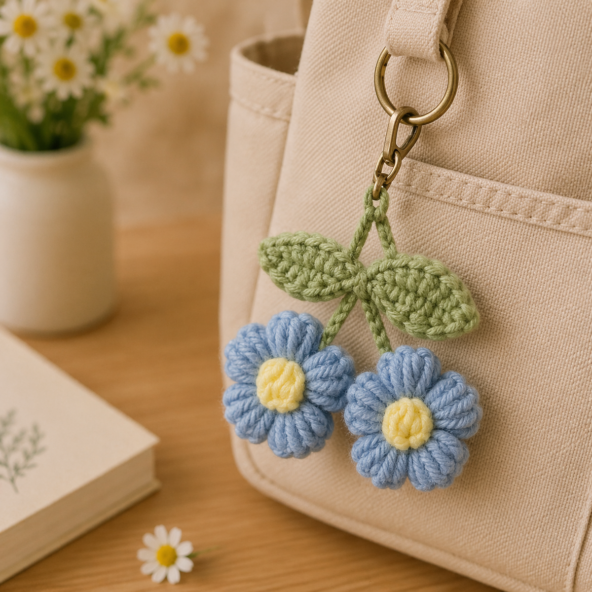 Crochet Flower Keychain – Garden Blooms