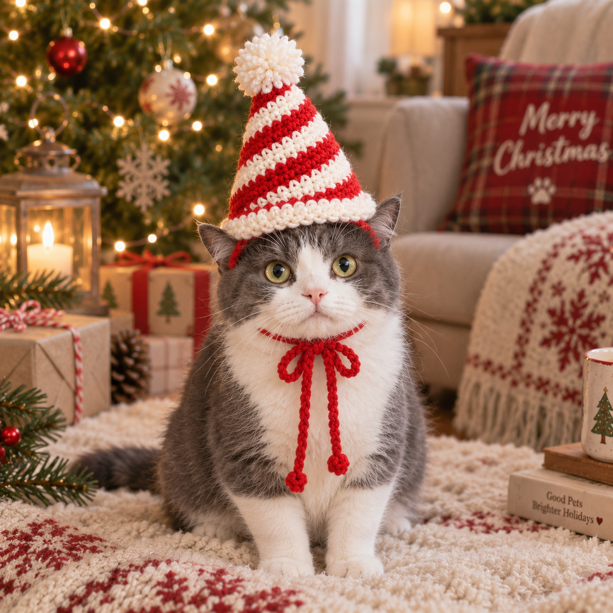 Crochet Pet Hat – Christmas Holiday Styles