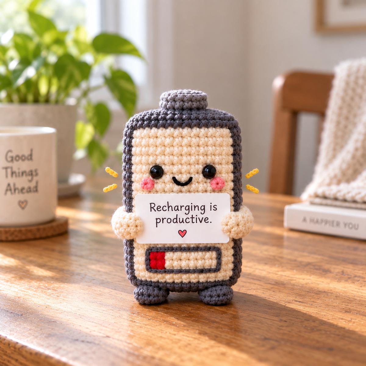 Amigurumi Emotional Support – Cozy Object Friends with Custom Message