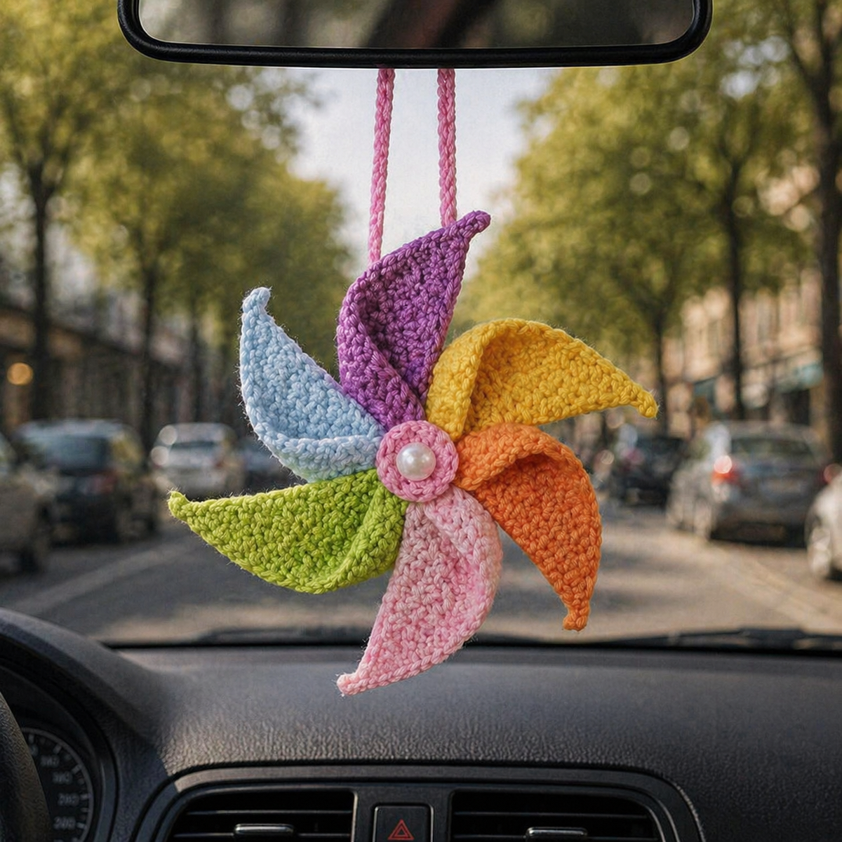 Crochet Car Hanging – Whimsical Favorites Rearview Mirror Charm