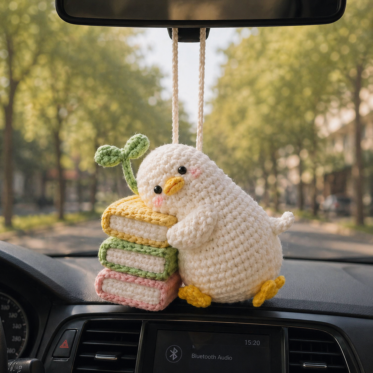 Crochet Car Hanging – Duck Friends Rearview Mirror Charm