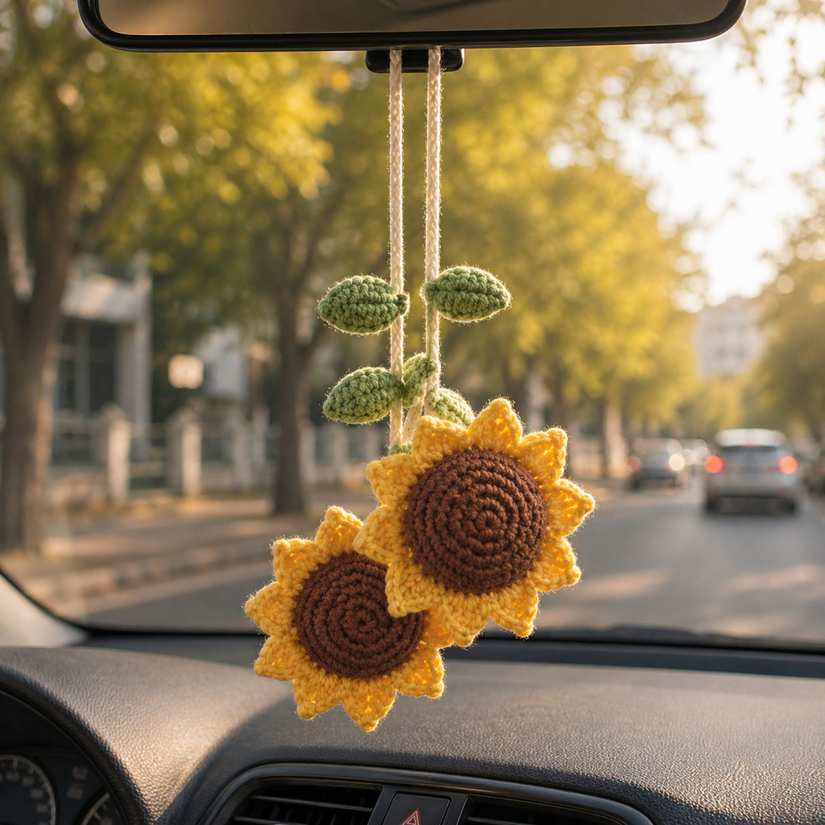 Crochet Car Hanging – Bloom & Jelly Rearview Mirror Charm