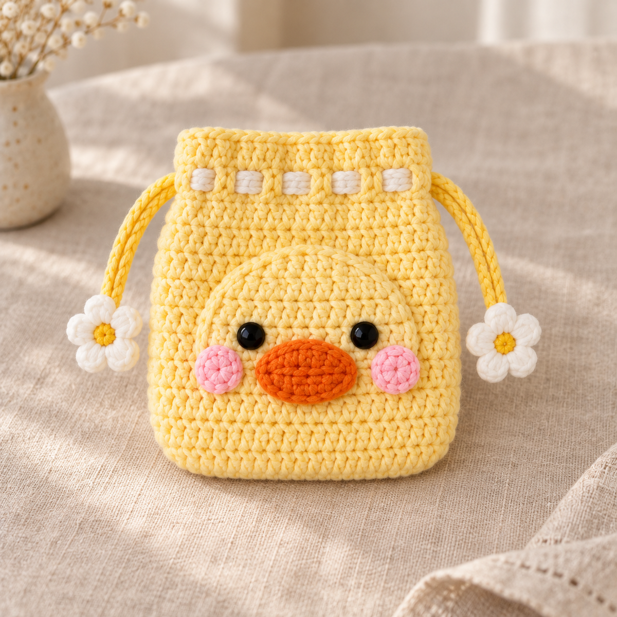 Crochet Drawstring Pouch – Animal Friends