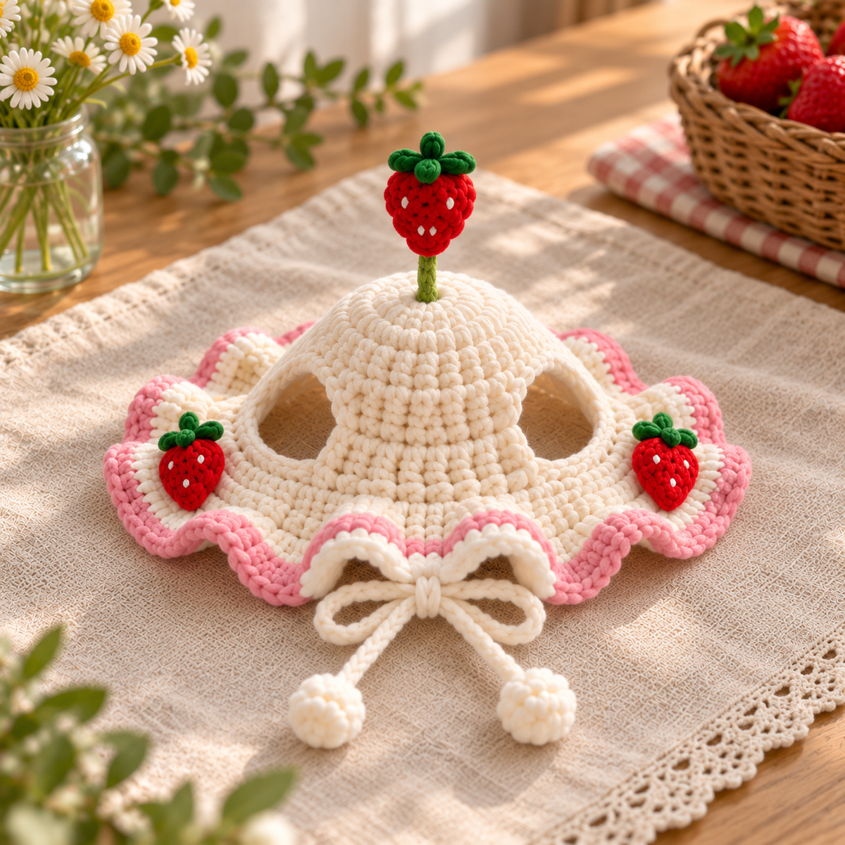 Crochet Pet Hat – Floral & Garden Bonnet Styles