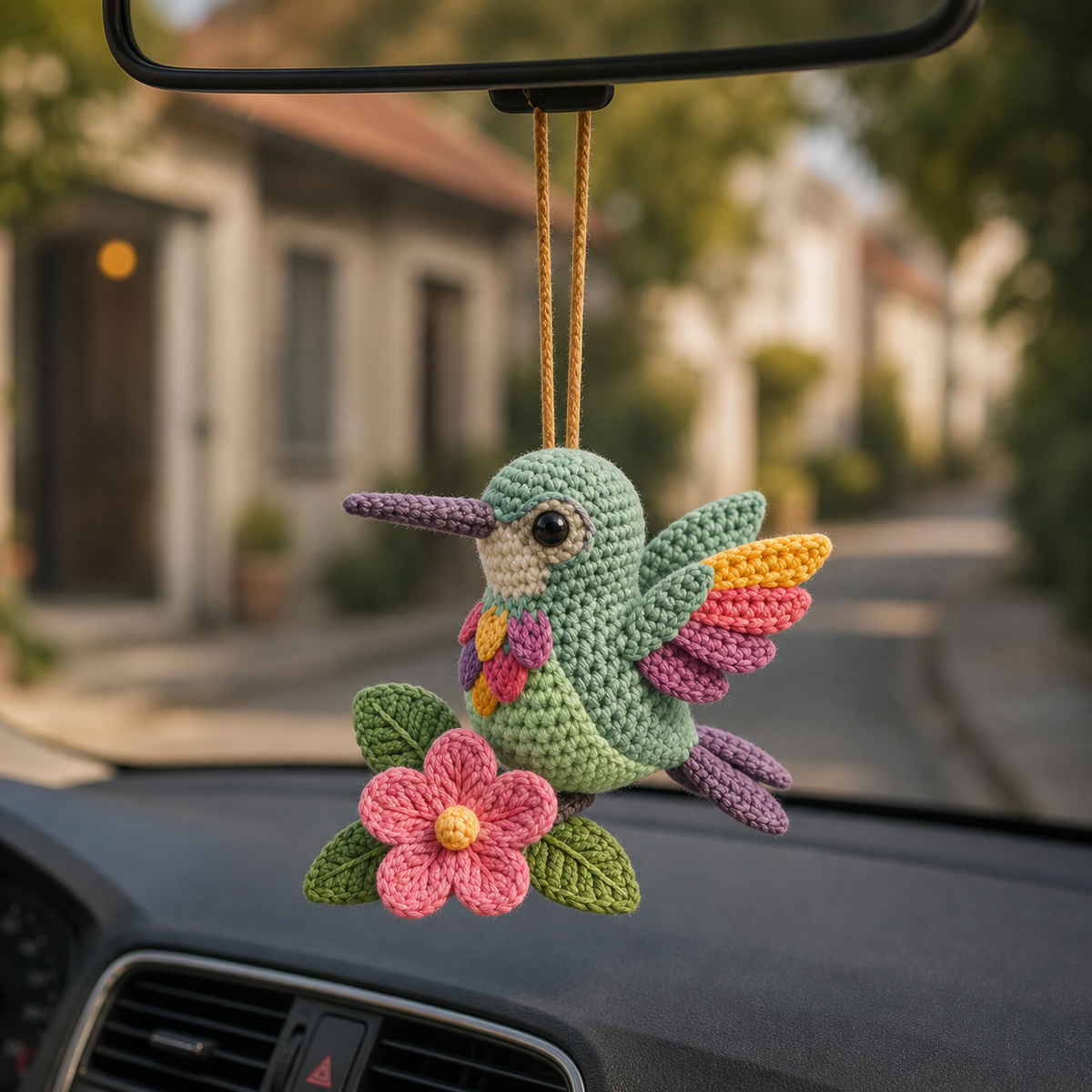 Crochet Car Hanging – Whimsical Favorites Rearview Mirror Charm