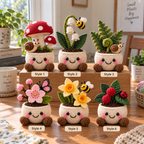 Six crochet garden decor options labeled Style 1 through Style 6