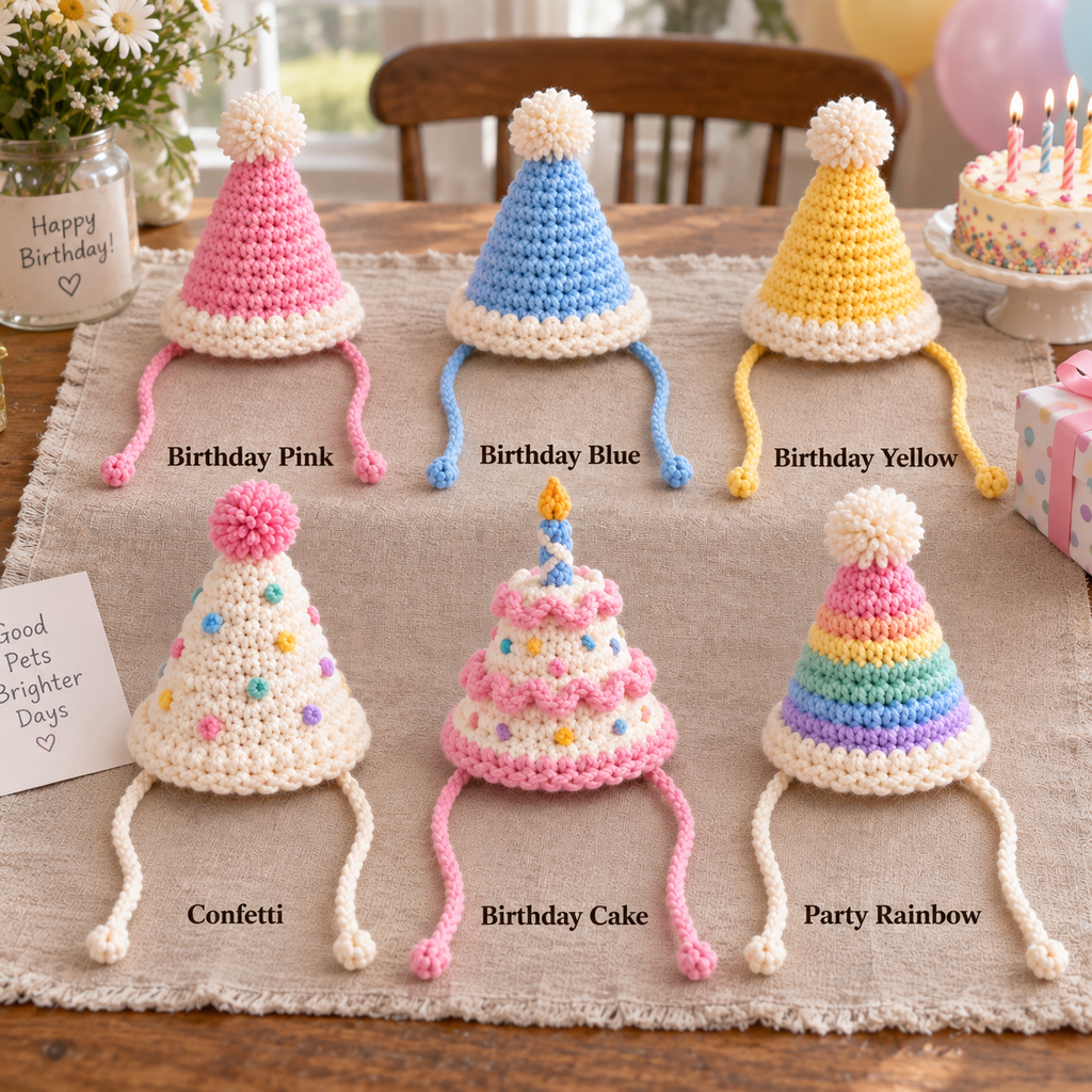 Crochet Pet Hat – Birthday Party Styles