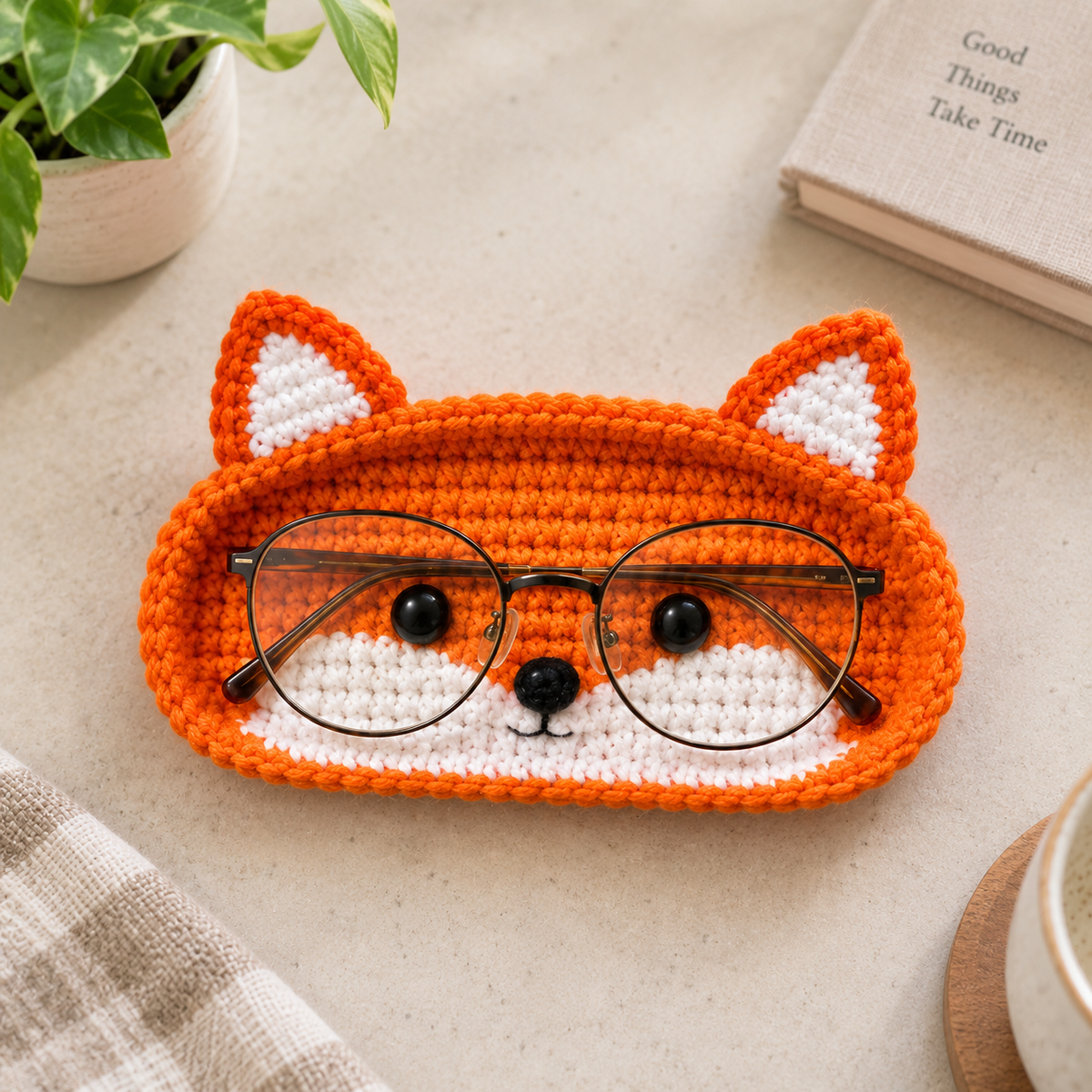 Crochet Glasses Holder – Playful Animal Faces