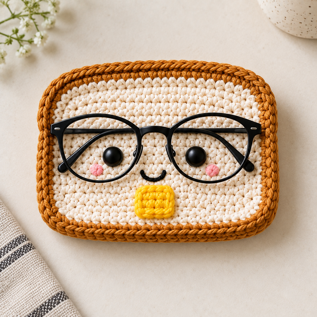 Crochet Glasses Holder – Snack Time Faces