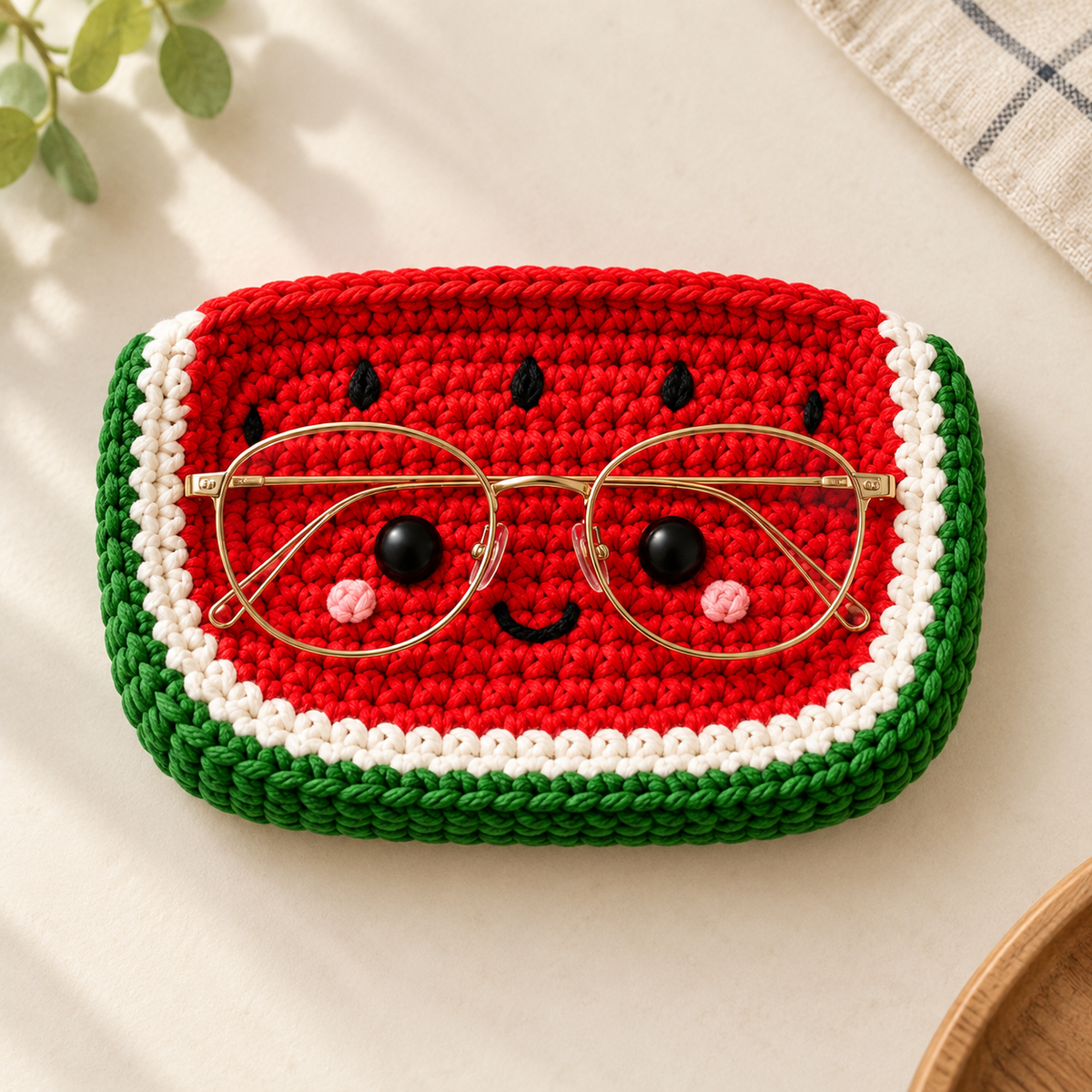 Crochet Glasses Holder – Snack Time Faces