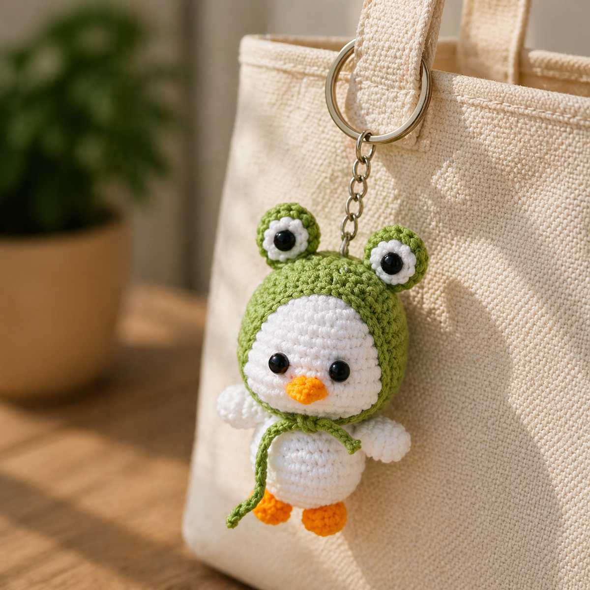 Crochet Keychain – Peeled Chick, Banana, Frog Duckling & Goose
