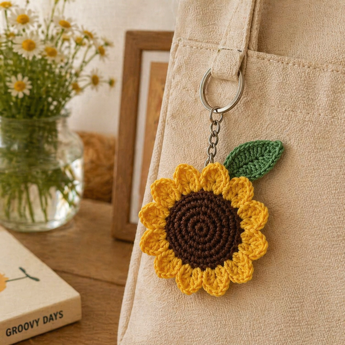 Crochet Flower Keychain – Garden Blooms
