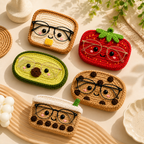 Crochet Glasses Holder – Snack Time Faces