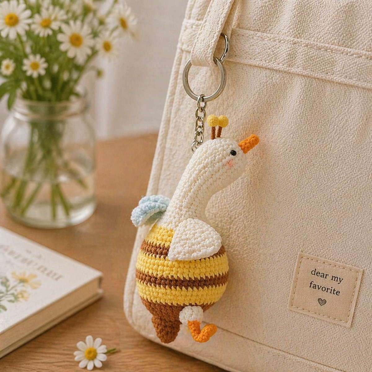 Crochet Keychain – Bumblebee Goose