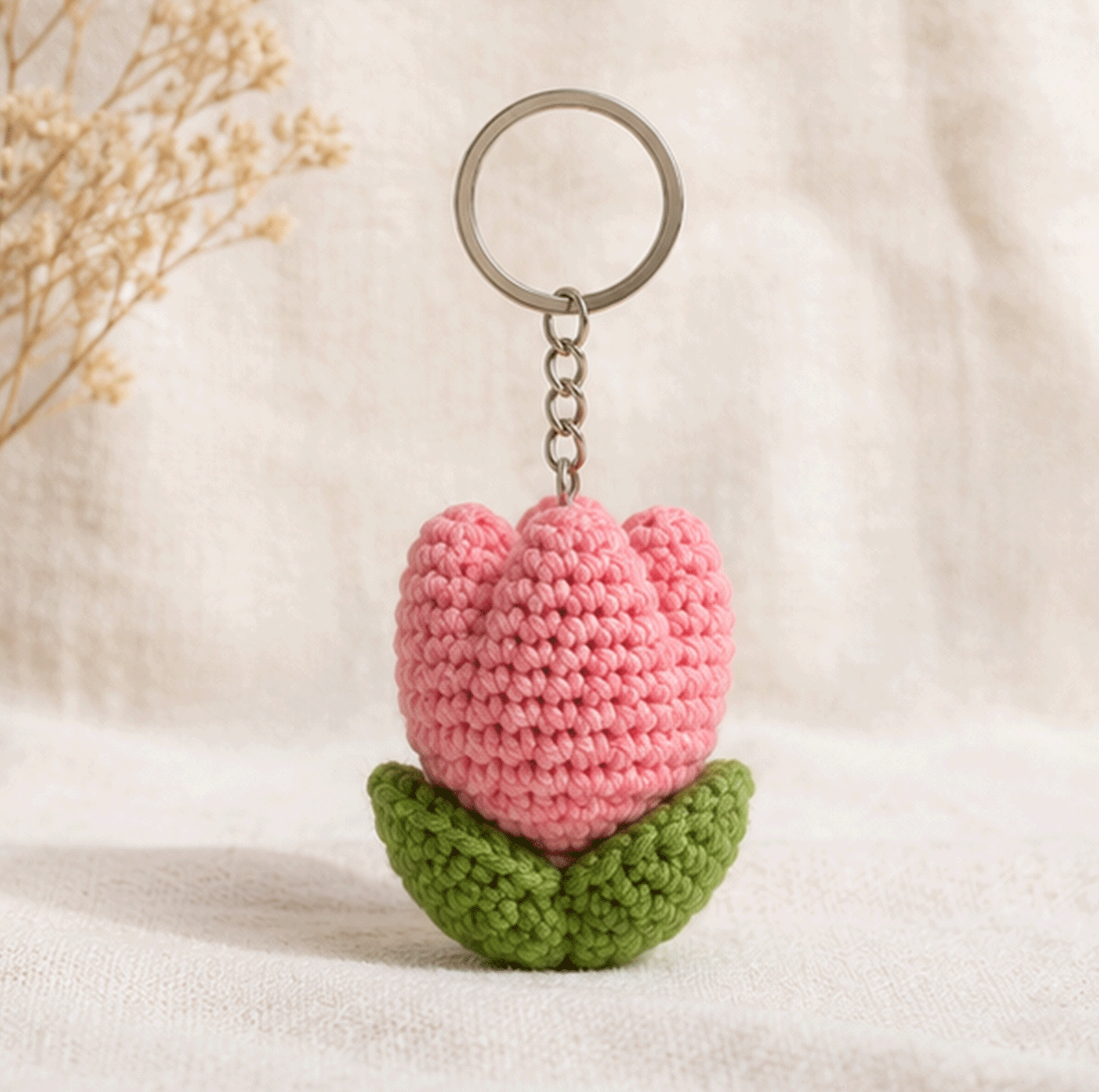 Crochet Flower Keychain – Garden Blooms